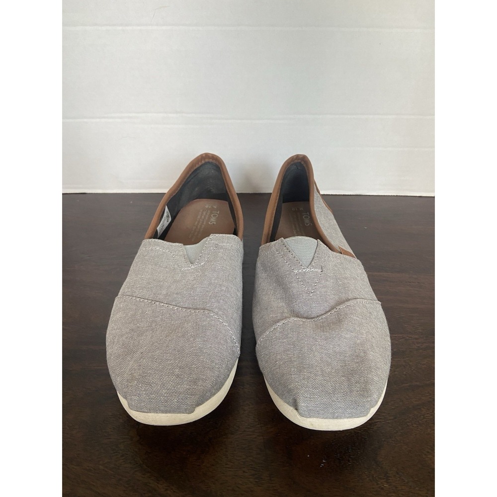 TOMS Men's 10008337 Alpargata Frost Grey Chambray Classics Size 10